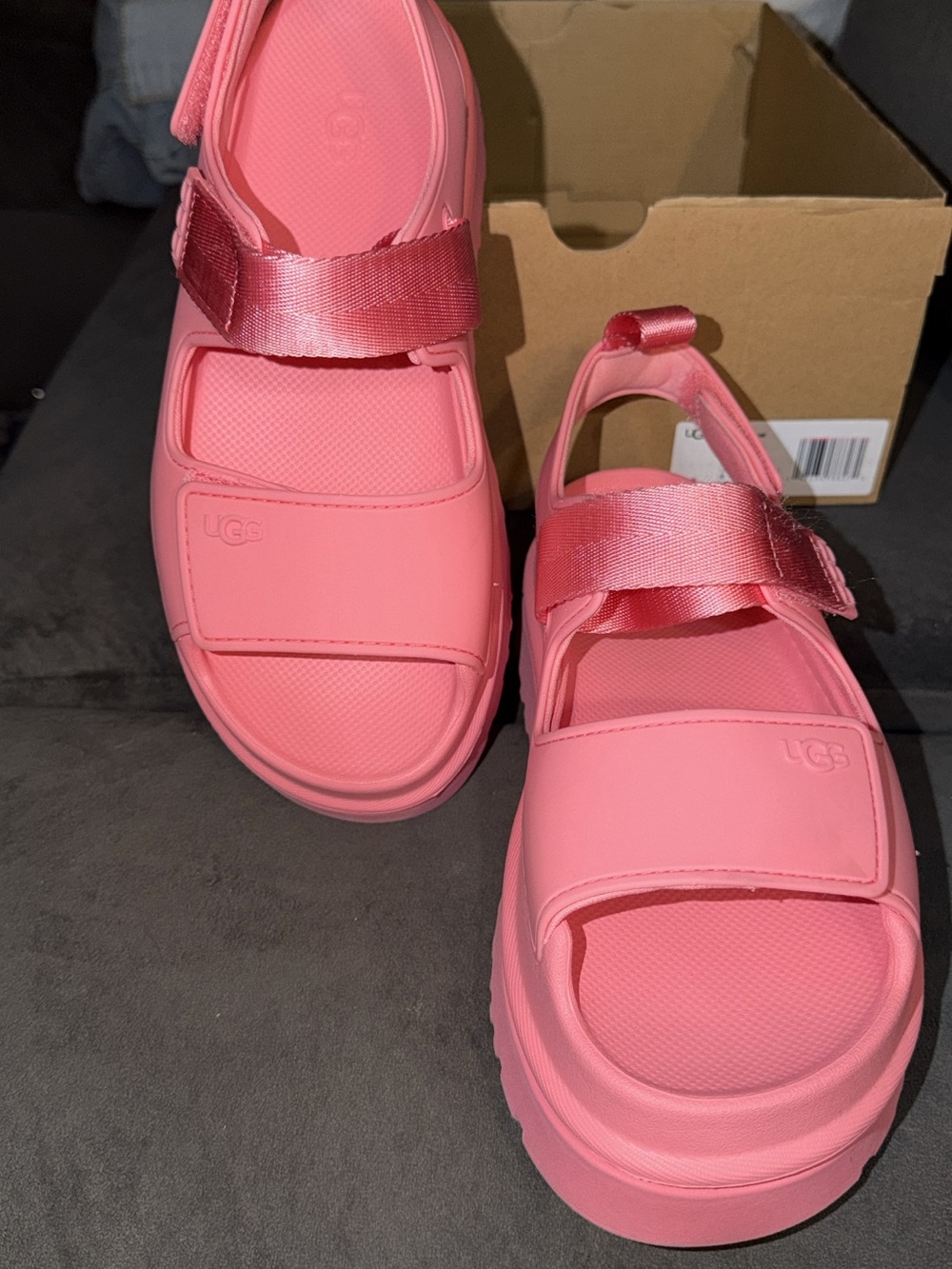 UGG Womens Bubblegum Pink Platform Sport Sandals